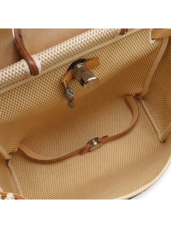 Hermes Herbag PM Handbag 2-Way Backpack Toile GM Leather Beige Light Brown main image 7